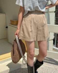 Rurica back banding Linen Shorts Pants