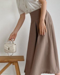 Breez Linen Flare Long Skirt