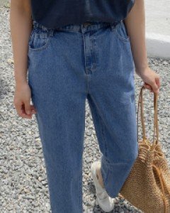 [Everyday Pants]Jourdi Semi-Baggy Fit Waistband Denim Pants