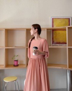 Refund Puff bowknot Long Dress