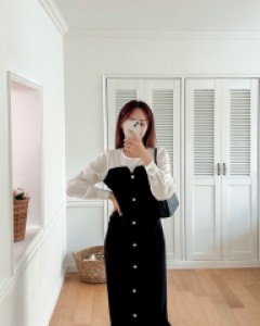 [EVELLET] Toriko Shirt Bustier Long Dress