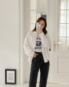 [Daily Pants] Laerin Straight Fit Slit Denim Pants