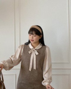 [EVELLET] Consgen Puff bowknot Blouse