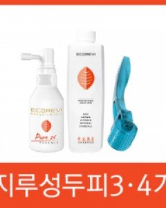 지루성 탈모 두피 3.4기 케어 세트 (퓨어에센스 50ml, 퓨어샴푸 500ml,롤러0.3mm)