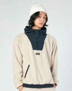 fleece pullover hoodiebeige VER.2(unisex)