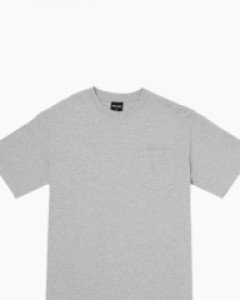 Overfit A logo pocket 1/2 t-shirt melange gray(unisex)