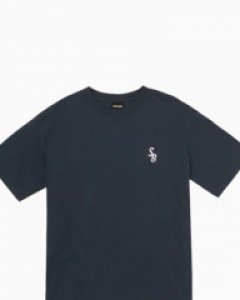 Overfit summer breeze graphic 1/2 t-shirt navy(unisex)