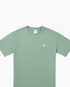 Overfit point view graphic 1/2 t-shirt ash mint(unisex)