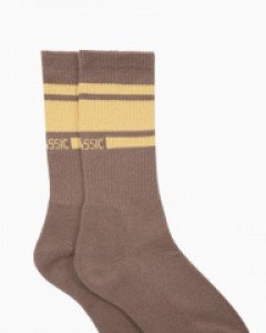 Stripe crew socks beige