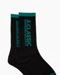 Vertical logo crew socks black