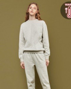 loose fit ACL embroidery crew neck sweatpants fluff set 오트밀(unisex)