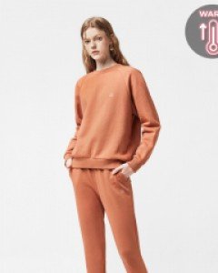 Icon logo sweatshirt jogger pants fluff set cherry brown