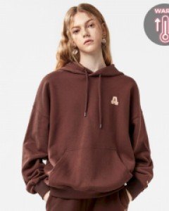 All day basic hoodie fluff brown(unisex)