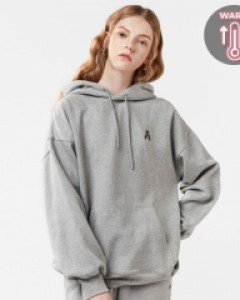 All day basic hoodie fluff melange gray(unisex)