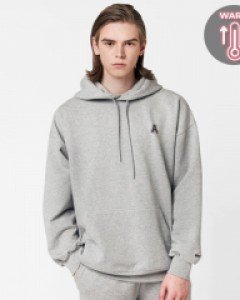 All day basic hoodie fluff melange gray(unisex)