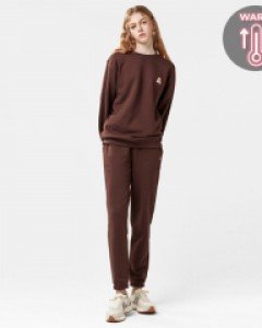 All day basic sweatshirt jogger pants fluff set brown(unisex)