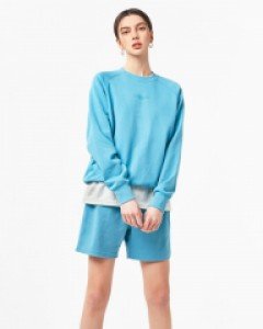 A.CLASSIC logo loose fit crew neck shorts set blue(unisex)