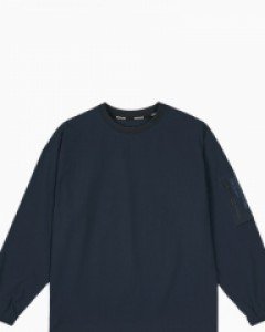 Quick-dry standard fit stretch crew neck navy(unisex)