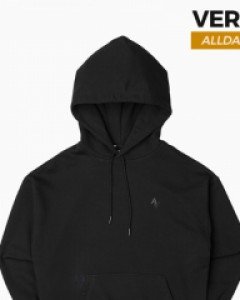 All day basic hoodie VER.2 black(unisex)