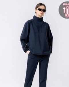 Tricot warmer anorak jacket slacks set(fluff) VER.2 navy(unisex)