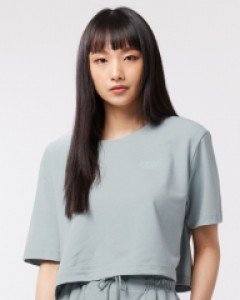 Plain crop 1/2 t-shirt light mint