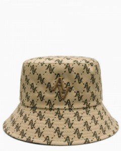 Signature logo bucket hat monogram beige(unisex)츄 착용