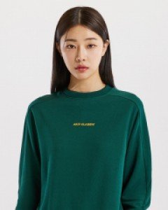 정전기 방지Untact V2 light moving embroidery sweatshirt PG green (unisex)