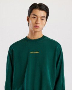 정전기 방지 Untact V2 light moving embroidery sweatshirt PG green(unisex)