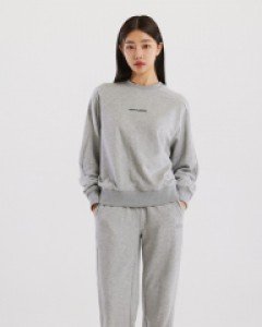 정전기 방지Untact V2 light moving embroidery sweatshirt jogger pants gray set (unisex)