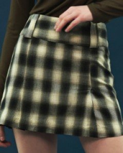 [NF] FANCILY CHECK PLEATS SKIRT (BLACK)_F22QD307