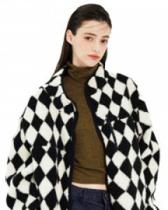 [NF] ARGYLE FLEECE JACKET (BLACK)_F21ZA234