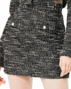 [NF] FANCY BUTTON TWEED SKIRT (BLK)_F21ZC263