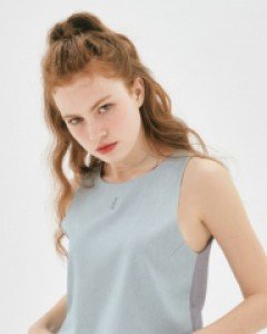 [NF] FLOWING TWO TONE CROP SLEEVELESS (BLUE)_F22QB420