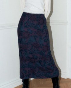 [NF] JACQUARD PATTERN SLIT LONG SKIRT (PURPLE)_F22ZC824