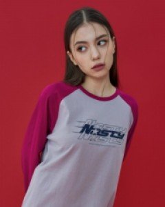 [NF] FRIENDLY LOGO RAGLAN LONGSLEEVE (PINK)_F23QB463