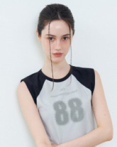 [NF] MESH OVERLAP SLEEVELESS TEE (BLACK)_F23QB481