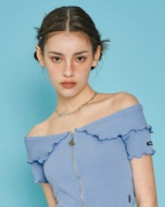 [04/05 예약발송][NF] NAVID 2 WAY OFF SHOULDER COLLAR ZIP-UP (BLUE)_F23QB226