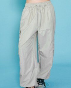 [NF] FLAT NYLON CARGO PANTS (GRAY)_F23QD855