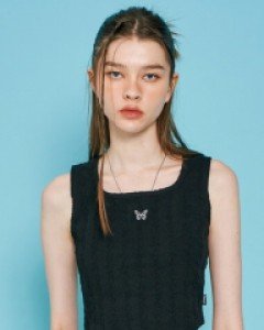 [NF] PUFFY SQUAR NECK SLEEVELESS (BLACK)_F23QB252