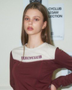 [NF] TURNING CLASSIC STITCH CROP TEE (WINE)_F23QZ256