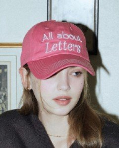 Volume Embroidery Letter Ball Cap ( Pink )