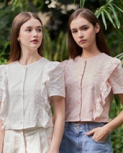 Angel Lace Punching Blouse ( Baby Pink )