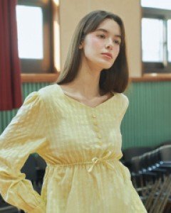 Wendy check blouse ( yellow )