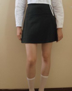 The New Preppy Pintuck Mini Skirt ( Charcoal )