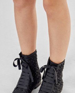 tweed lace up boots(1 color)