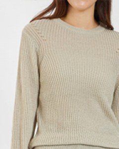 rib-knitted pullover (3 colors)