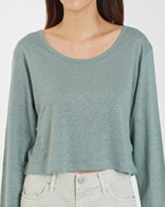 melange U-neck top (4 colors)