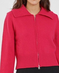 collared knit zip-up (4 colors)