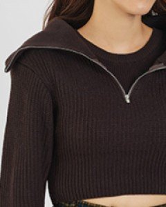 layered zip-up knit (3 colors)