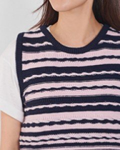 stripe knit vest (3 colors)